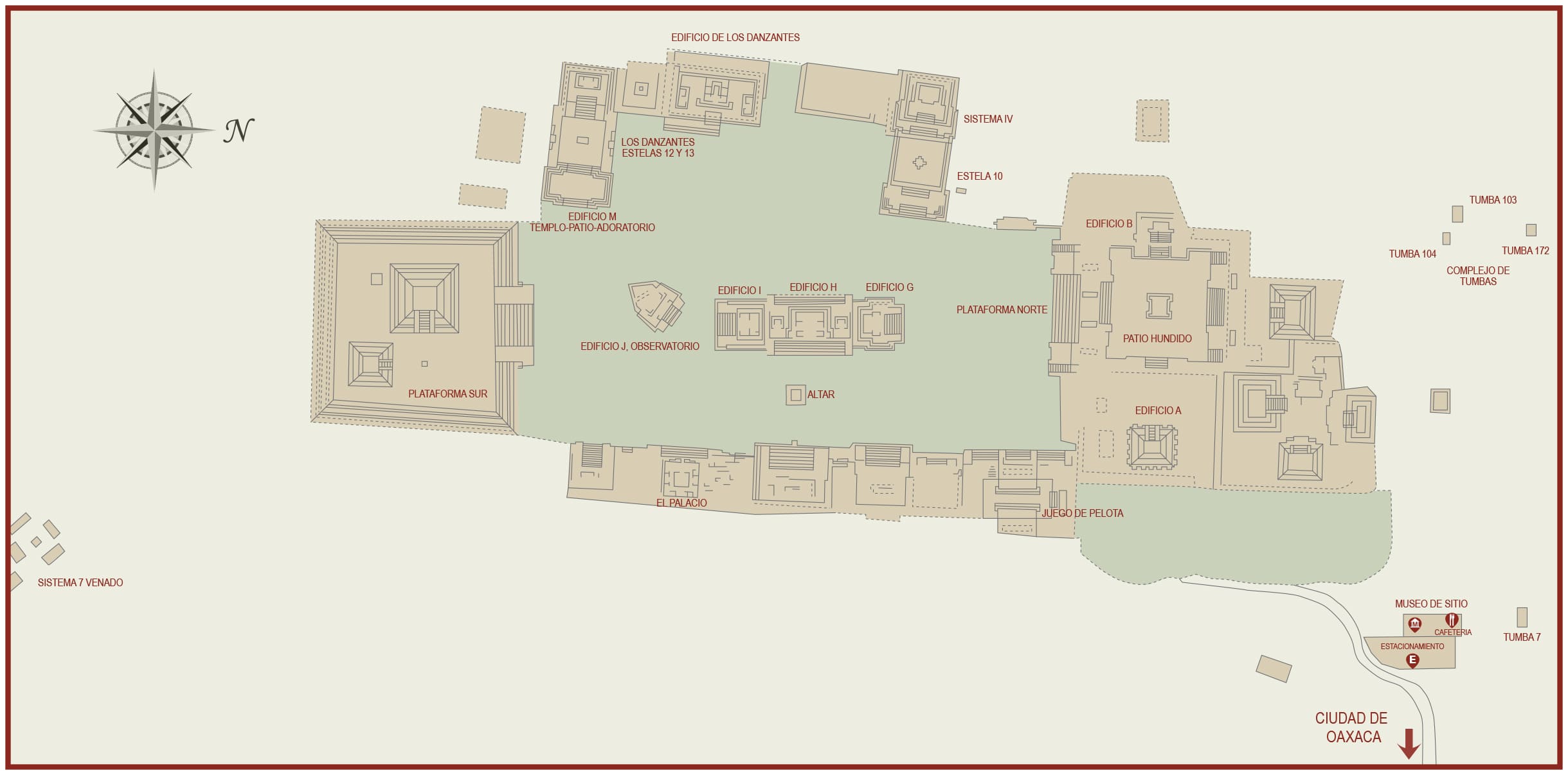 Mapa de Monte Albán